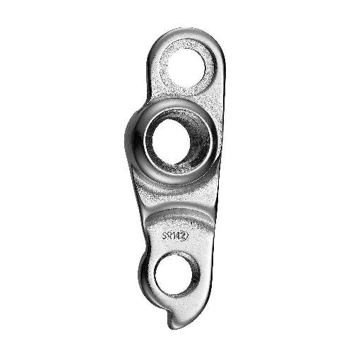 Dropout #0410All Union derailleur hangers are 100% identical to the original ones and come from the same frame manufacturer.Holes: 2-Hole
Position: Outside
Mount: 8mm - M12x1.5
Distance: 18 mm
We suggest to order 2 Dropouts, so you have next time one in spare and have no waiting time.